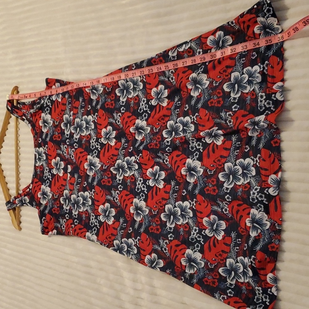Columbia PFG Dress, Tropical Floral Patterns, Red, White & Blue, Size L - Picture 8 of 11